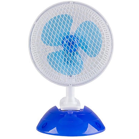 Tischventilator Luftzirkulator Standventilator 31 cm 13 W Weiß-Blau + Clip