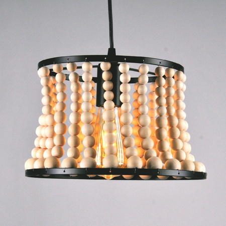 Deckenpendelleuchte BRENA 1xE27 Überhang Schwarz Holz GOLDLUX (Polux)