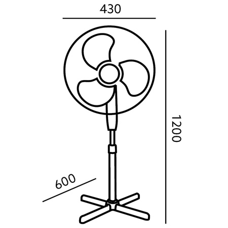 Standventilator Windmühle KOBI 45W 43cm Weiß