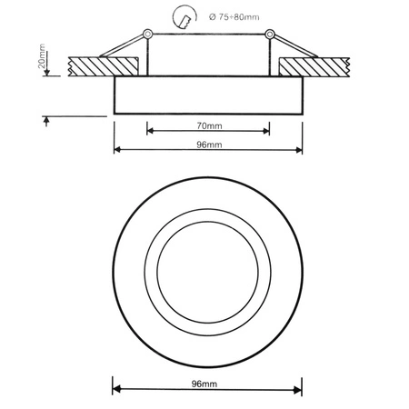 Einbaustrahler GU10, Einbauspot HALOGEN 20mm Runde Tube beweglich Weiß MIDI LUMILED