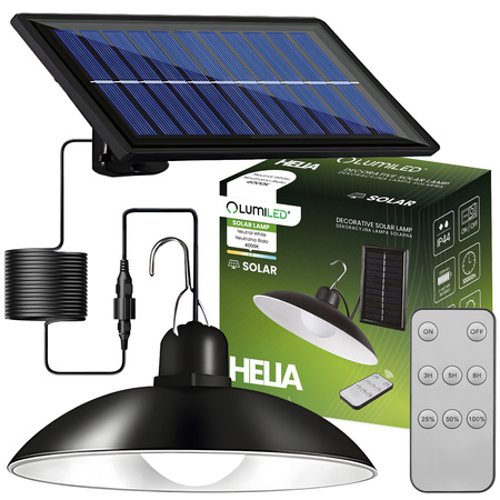 Solar-LED-Lampe, Hängelampe IP44 4000K+Fernbedienung HELIA LUMILED