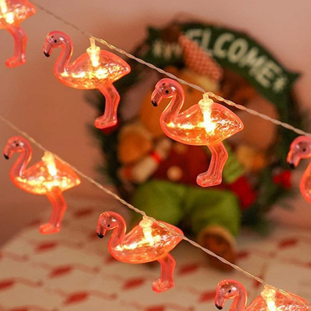 DEKORATIVER Garten SOLARGIRLANDE 10 rosa Flamingos 6500K GOLDLUX (Polux)