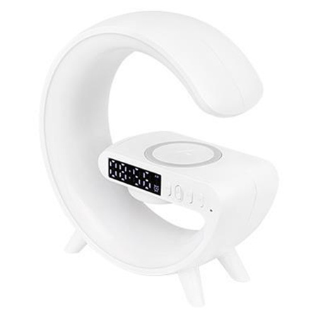 LED Tischlampe 3W 420lm RGB Wiederaufladbar Gaming Induktives Ladegerät Lautsprecher BlueTooth Ein/Aus Schalter Weiß Masterled