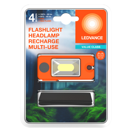 LED COB Stirnlampe Wiederaufladbar Leichtgewicht USB-C 80lm 4000K LEDVANCE