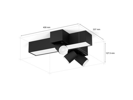 LED-Reflektor-Deckenleuchte 37.6W 2960lm IP20 Weiß und Farbe Ambiance RGB + TW Schwarz Smart SMART Zigbee Bluetooth Centris Philips HUE