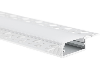 Architektonisches Aluminium LED-Profil XL type P für Gipskartonplatten mit Milchglasabdeckung, 2m LUMILED