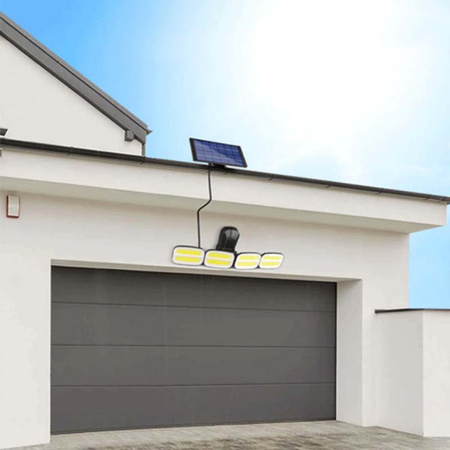 LED Solarstrahler 4x COB LED 20W 800lm Kalt IP65 Bewegungssensor + Fernbedienung