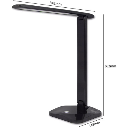 LED-Nachtschreibtischlampe 9W CCT 3in1 3500-6500K Schule USB Schwarz