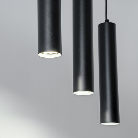 Hängelampe 29cm Reflektor 3x GU10 LED SOPLO Schwarz LUMILED