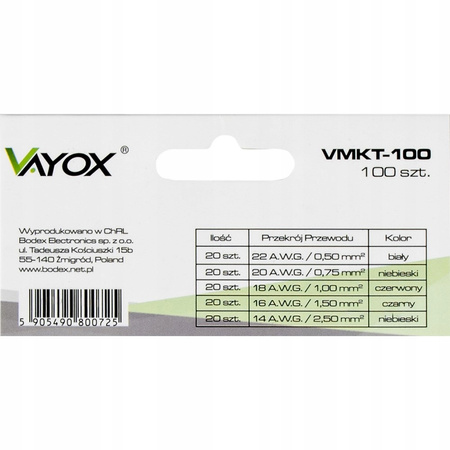 Kabelklemmen isolierte Hülsenverbinder VMKT-100 VAYOX