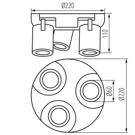 Deckenleuchte Reflektor GU10 Verstellbar Rund Weiß Gold Laurin Kanlux
