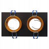SPOT 2xGU10 rechteckige schwarzgoldene Doppeleinbauleuchte