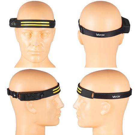 Wiederaufladbare Stirnlampe 2x COB + XPE VA0129 VAYOX