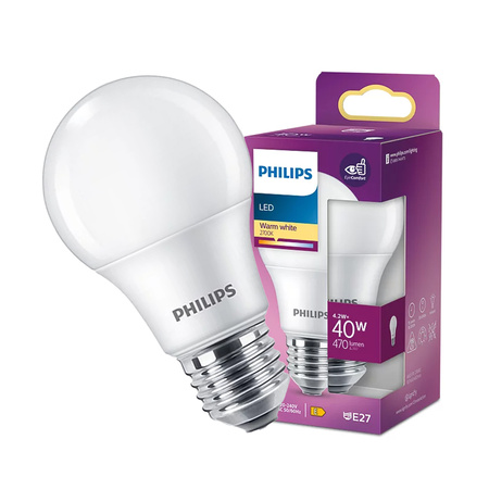 LED Lampen E27 A60 4.2W = 40W 470lm 2700K Warmweiß PHILIPS