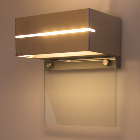 LED-Gartenlampe beleuchtete Hausnummer Türerhöhung Wandleuchte 6W IP54 Silber Volteno