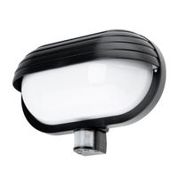 FRODA Gartenwandleuchte E27 IP44 mit PIR-Sensor Schwarz