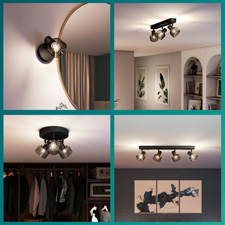 Reflektor-Deckenleuchte 2x E14 Black Sleet Philips