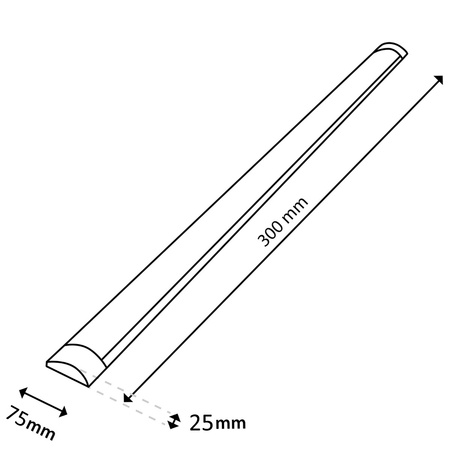 4x LED Panel Leuchte Aufputz Schwarz 30cm 9W 4000K Neutralweiß