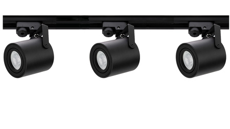 Beleuchtung Stromschienen Kit 1.5m +3x LED Stromschienen Reflektor Lampe GU10 Schwarz Matt