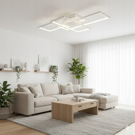 Geometrische Deckenleuchte PLAFON LED-Kronleuchter 130W 3000K-6500K weiß + Fernbedienung