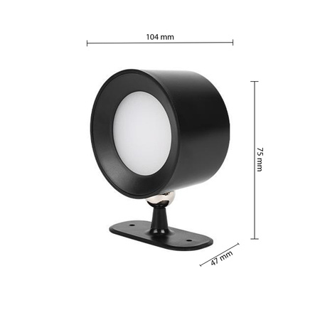 LED-Wandleuchte Einstellbarer Magnet 1W 180lm 3000/4000/6500K CCT 120° Dimmbar Schwarz Rino Masterled