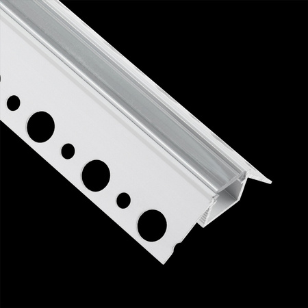 Eckprofil Aluminium LED-Profil typ Z für Gipskartonplatten mit Klarglasabdeckung, 2m LUMILED