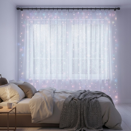 LED-Vorhang USB 5V 300xLED auf Fernbedienung RGB LVT