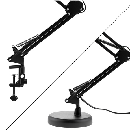 Schreibtischlampe E27, Zeichentisch-Schreibtischlampe mit Tischklemme Schwarz TOBI LUMILED