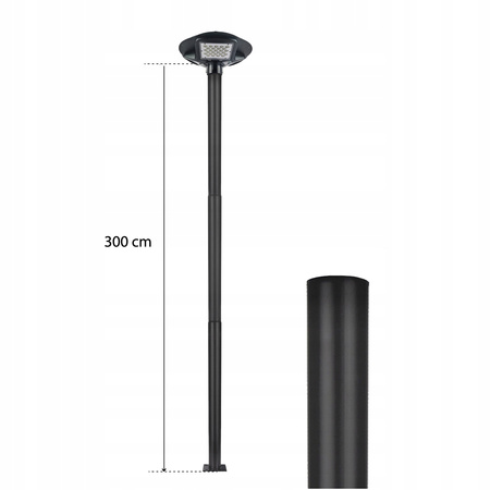 Lichtmast 3m Mast für Straßenlaternen Laternen Rund Schwarz