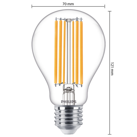 LED-Lampe E27 A67 13W = 120W 2000lm 4000K Neutral FILAMENT LED Classic Philips