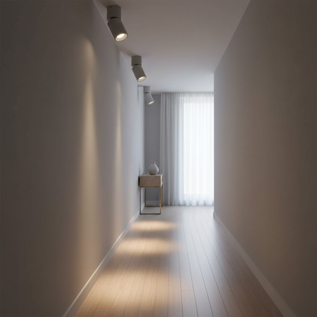 NIXA GU10 Tuba Spot Anbauleuchte 360° schwenkbar Rund Grau GOLDLUX