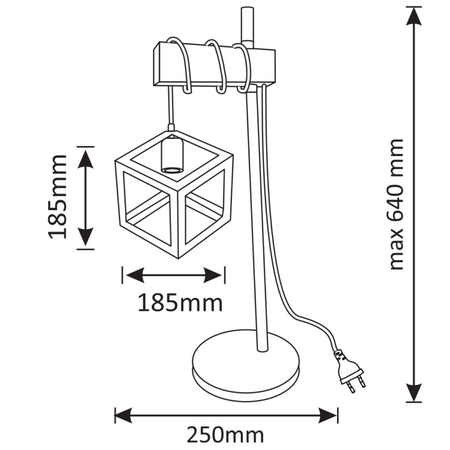 SWEDEN Stehtischleuchte 1xE27 Holz Schwarz GOLDLUX (Polux)