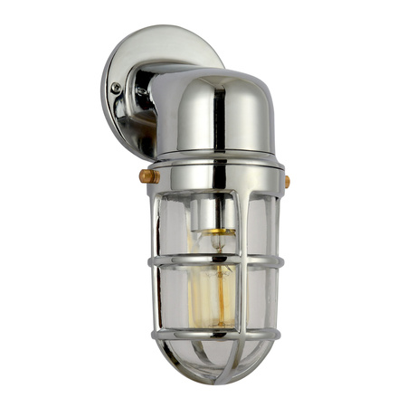 Außenfassade Wandleuchte Industrie E27 Chrom LOFT LUND GOLDLUX (Polux)