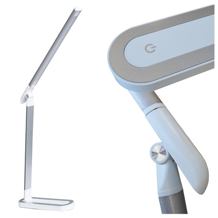 LED Tischlampe 7W 400lm 4000lm Neutral 120° Weiß Silber Dimmbar Madera Sanico Goldlux