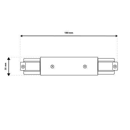 1F SCHIENENVERBINDER GERADE MIT STROMVERSORGUNG SCHWARZ LEUCHTEND