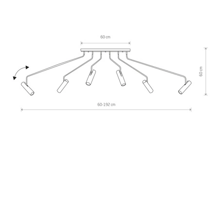 EYE SUPER 6492 Nowodvorski Deckenleuchte Weiß 5xGU10 Kronleuchter Beweglicher Rohrschirm Moderner Stahl