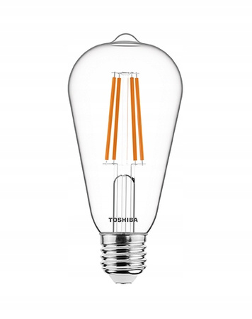 LED-Lampe E27 ST64 7W = 60W 806lm 2700K Warm Filament Dimmbar TOSHIBA