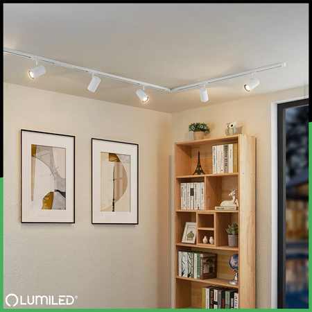 1m Stromschiene + 2x Schienenstrahler GU10 Weiß SAGI LUMILED