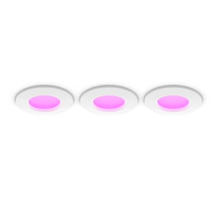 3x LED-Panel Einbau 8.3W 1000lm IP44 Weiß und Farbe Ambiance RGB + TW Weiß Smart SMART Zigbee Bluetooth Slim Downlights Philips HUE