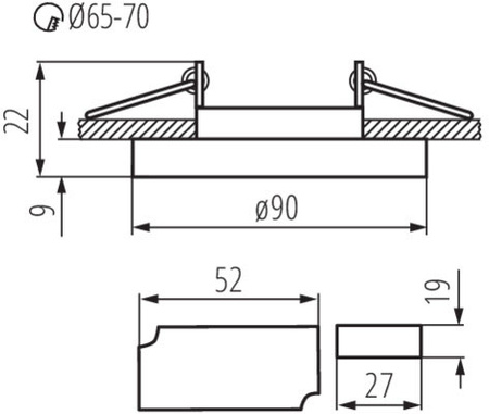 Silberne Halogen-Deckenleuchte SOREN GU10 blau beleuchtet Kanlux-Farbe