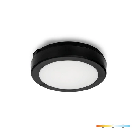LED-Badezimmer-Deckenleuchte Aufputz 12W 1140lm 4000K 120° Schwarz IP65 Nairos Kobi