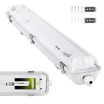 Hermetische Feuchtraumleuchte LED 2x T8, G13 Leuchte IP65 60cm HERSO LUMILED
