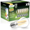 6x LED-Lampe E27 A60 7W = 60W 810lm 4000K Neutral 360° FILAMENT LUMILED