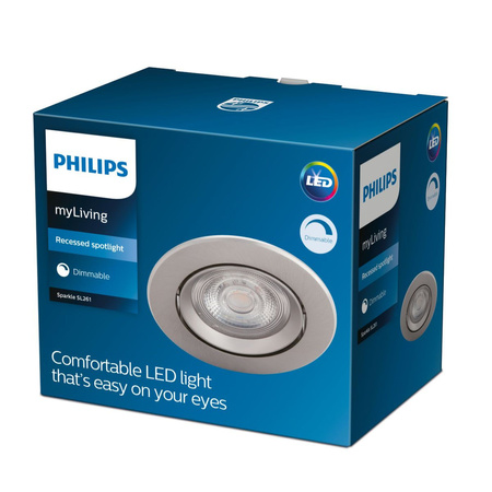 LED SPARKLE 5W 2700K Dimmbar Rund Satin Einbauleuchte PHILIPS