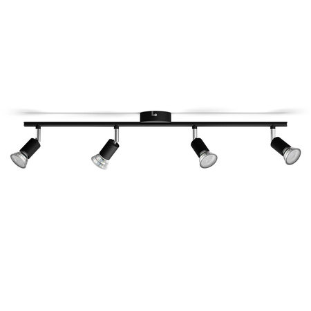 Deckenleuchte LIMBALI 4x GU10 Wandleuchte Reflektor beweglich Schwarz PHILIPS