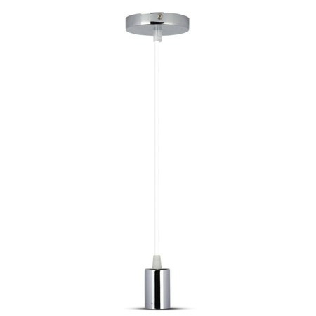 Pendelleuchte E27 Chromschirm mit weißem Kabel VT-7338 V-TAC