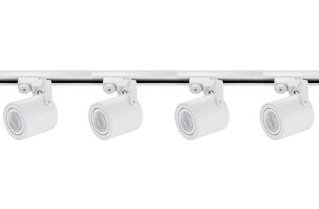Beleuchtung Stromschienenset 2m + 4x LED Stromschienenstrahler GU10Weiß matt