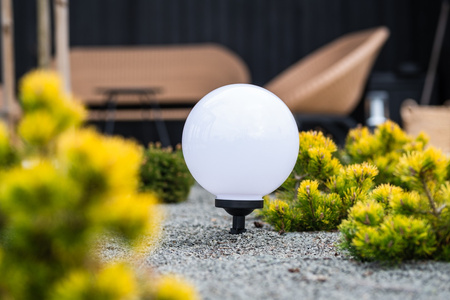 Solar-LED-Lampe, Solar Gartenleuchte IP44 6500K 30cm Kugelleuchte Weiße ATRIS LUMILED