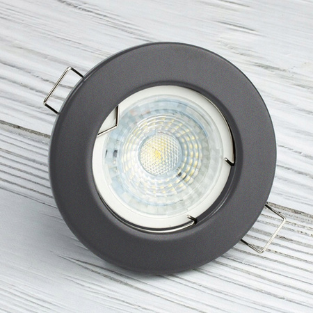 ARDALI runde, fest eingebaute Halogenleuchte Graphitblech MR16 GU10 LUMILED