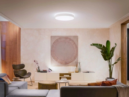 LED Plafond Enrave Weiß 48W 55cm CCT PHILIPS HUE Bluetooth Deckenleuchte + Dimmschalter